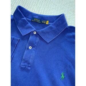 Polo Ralph Lauren Polo Shirt Mens 3XB Blue Green Pony Mesh Cotton Short Sleeve